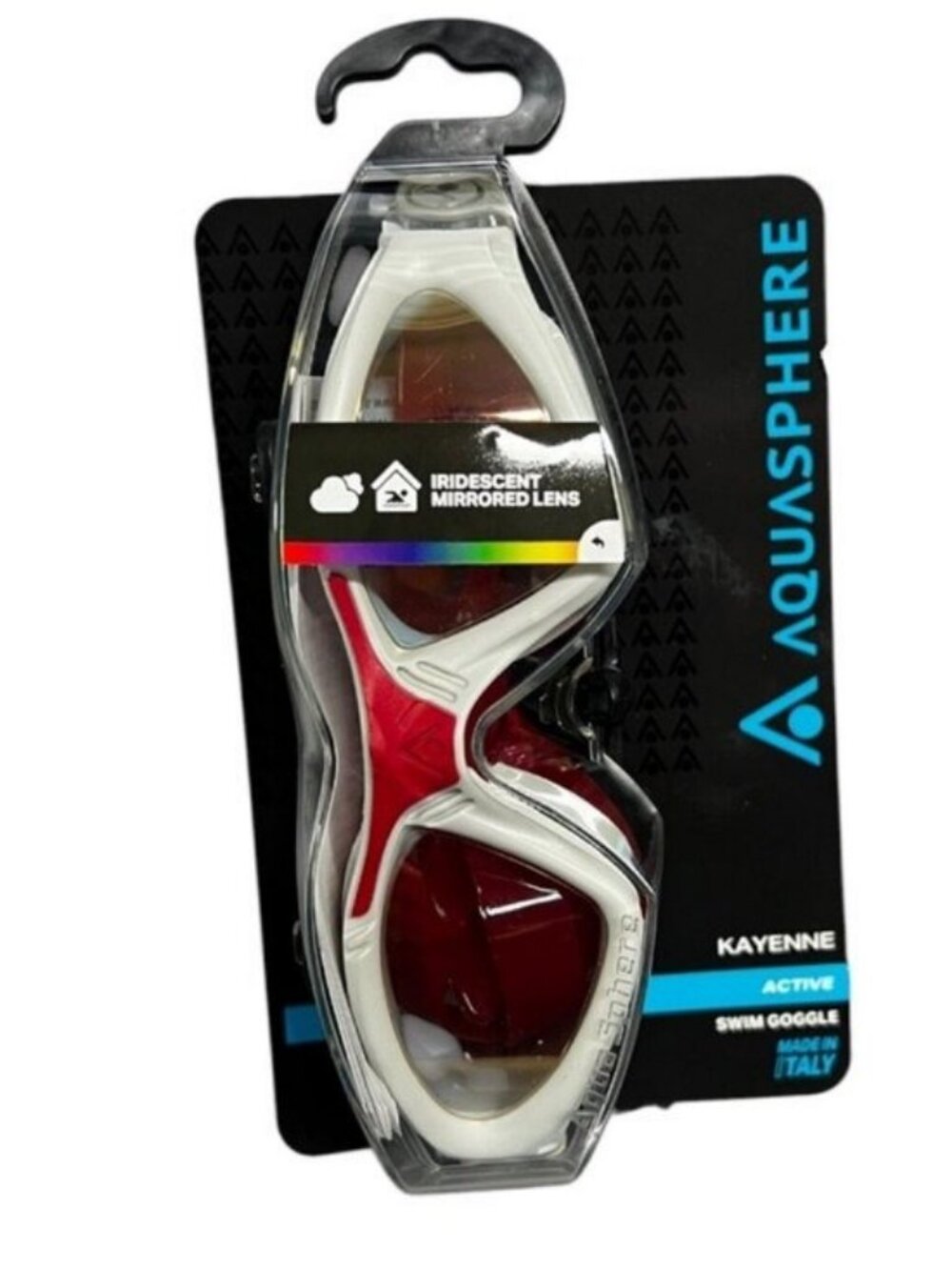 🌻NEW in box Aquasphere Kayenne Swimming Goggle Iridescent Mirrored Lens 729